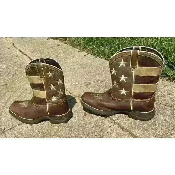 Amazon.com: Durango Kids BT245 Lil Durango Brown Union Flag Patriotic Western Boots Kids 8” Size US 6M
